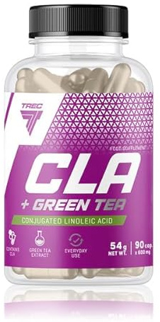 Trec Nutrition CLA + Green Tea - Conjugated Linoleic Acid Supplement with Green Tea Extract - 90 Capsules - Supports Fat Metabolism and Weight Management