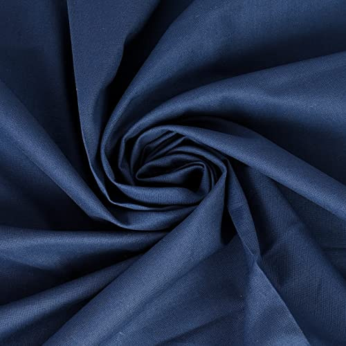 100 % bomullstyg per meter 147 cm brett vanligt 60 kvadrat (2 meter paket, marinblå 3)