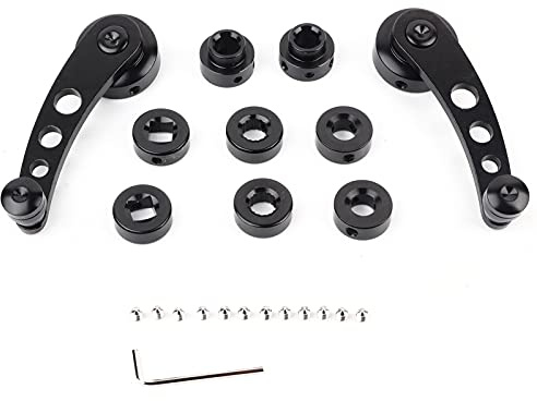 Fönstervev, 2 St Universal Fönsterhandtag i Legering, Bilvagnsdörr Fönstervevupprullningssats för Klassisk Bil (blå, Silver, Svart)(Svart)