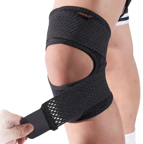 Kniebandage Männer Damen,Kniestütze mit Seitenstabilisatoren, Verstellbare Patella Kniestütze Kniebandage (XL)