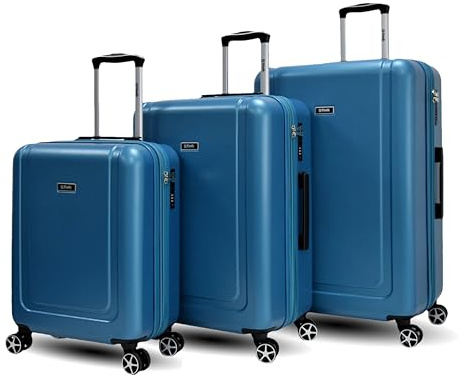 Unik REVOLUTION Juego de Maletas 3 Piezas Expandibles – Aqua Blue | Set cabina, mediana y grande, ABS ecológico, cerradura 3 dígitos, 4 ruedas dobles 360°, ligeras y resistentes