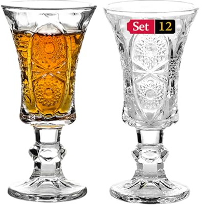 Srgeilzati Port-Gläser mit Stiel, Likörglas, Schnapsgläser, Limoncello-Gläser (12)