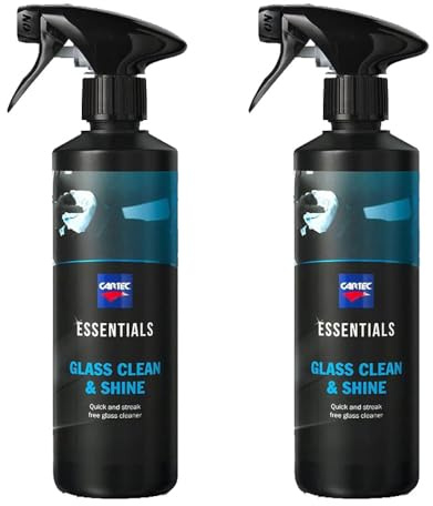 Cartec Detergente Lava Vetri Sgrassa e Rimuove Nicotina Senza Lasciare Aloni Essentials Glass Clean & Shine - 500ML - KIT PROMOZIONE 2 PEZZI