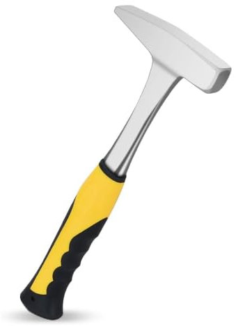 Airless SJG - Martillo de alicates, martillo de forja de 600 g, martillo de herrero con mango amarillo y negro para HVAC, fontanería, martillo cuadrado, martillo de losa (art deco-1)