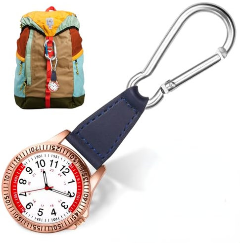 ertlutw Taschenuhr mit Karabiner Uhr Karabineruhr Krankenschwester Karabiner Uhr Carabiner Watch Rettungsdienst Digitale Taschenuhr für Krankenschwestern Radfahrer Kletterer, Roségold