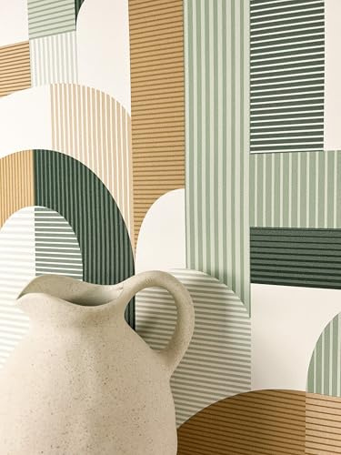 Newroom Vliestapete Grün Streifen Mustertapete Wohnzimmer