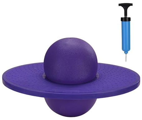 Relaxdays Pogo Ball pour Enfants, jusqu'à 100 kg, Jouet de Saut extérieur, Violet, 25x39x28 cm