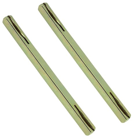 2 stycken 130 mm dörrhandtag, spindelstång, fyrkantigt stift, 8 mm av galvaniserat stål, ersättningsmetallstift, handtagsset för dörrbeslag, robust fyrkantig 8 mm handtagsstift för dörrhandtag och