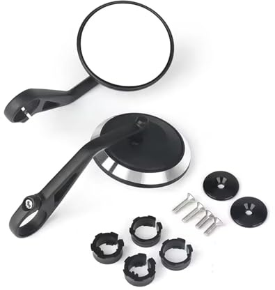 Motorcykelbackspeglar För Street För Trident 660 För Bobber T120 För Daytona 675 Styre Handtag Bakre Sidospeglar Bar End Mirror Kit Motorcykelspeglar(1 set Round)