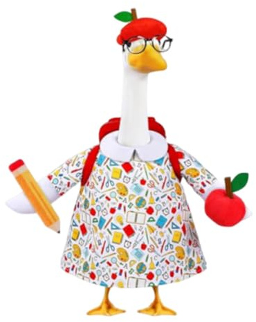 Traje de comienzo escolar para el ganso, ropa para escultura de pato de jardín