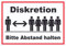 HB-Druck Diskretion Bitte Abstand halten Schild Rücksichtnahme A5 Rückseite selbstklebend