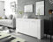 Dmora - Bellevue Sideboard, Wohnzimmer-Buffet, TV-Schrank, Sideboard für Wohnzimmer, Moderner Kleiderschrank mit 3 Türen, 144x42h80 cm, Weiß