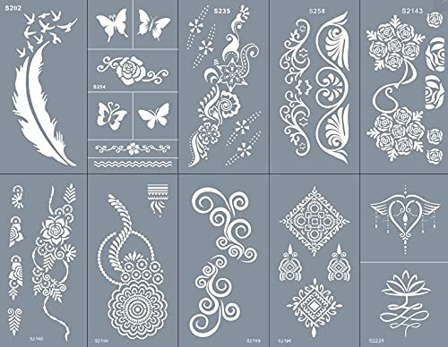 Beyond Tattoo stenciler mesh tatuering mall återanvändbar 10 ark set Kamiya
