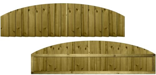 Premier Garden Supplies DOME TOP Feather Edge Fence Panel Width: 6ft (183cm) x Shoulder Height: 1ft (30cm) [Full Height. 50cm] Rough Sawn Closeboard Fully Framed Garden Boundary Fencing Panels
