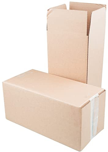 PACK4YA 250 × 120 × 120 mm långa korrugerade kartonglådor Royal Mail små paket postlådor för att publicera brun post frakt låda för småföretag, lagring eller presentinslagning förpackning (10 st)