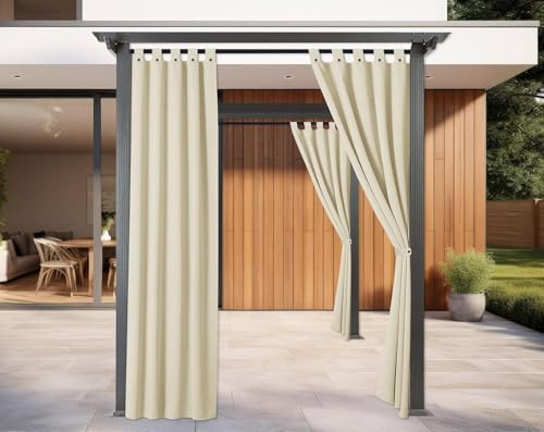 IlGruppone Tenda Per Gazebo Da Esterno Resistente 160 x 270 Cm 3 Varianti Colore Con Asole E Passanti Chiusura A Bottoni Antivento Antipolvere Uv Resistente - 2 Pezzi - Panna