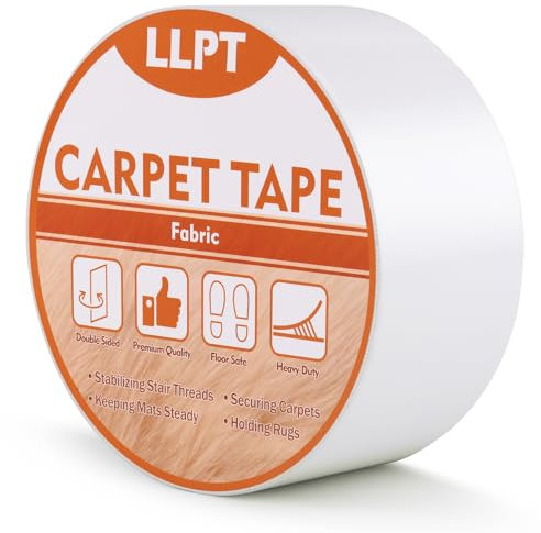 LLPT Double Sided Carpet Tape | Residue Free Heavy Duty Removable Easy Use Strong Adhesive Rug Gripper Tape | for Laminate Hardwood Floors Carpet Tile (DCT511P1) | 50mm x 11m