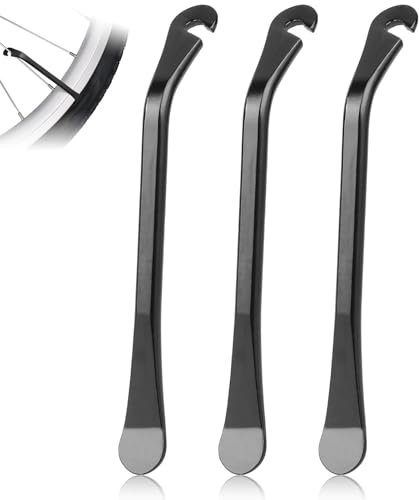 vcsjw Reifenheber Fahrrad,3 Stück Metall Fahrrad Reifenheber,Reifenheber Fahrrad MTB,Montierhebel Fahrrad,Mantelheber Fahrrad,Fahrrad Werkzeug für Fahrrad Reifenwechsel - Schwarz,12cm