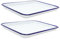 Garneck 2 Pack Enamel Baking Pan Set - White Rectangular Roasting Tray - Ceramic Cookie Sheet Serving Dish Enamelware for Kitchen 1022x707 Inch Ideal for Baking Roasting and Serving