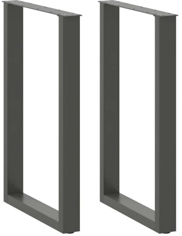 vidaXL Patas para Mesa de Bar en Forma de U (2 Unidades), Antracita, 60 x (90-91) cm, Acero