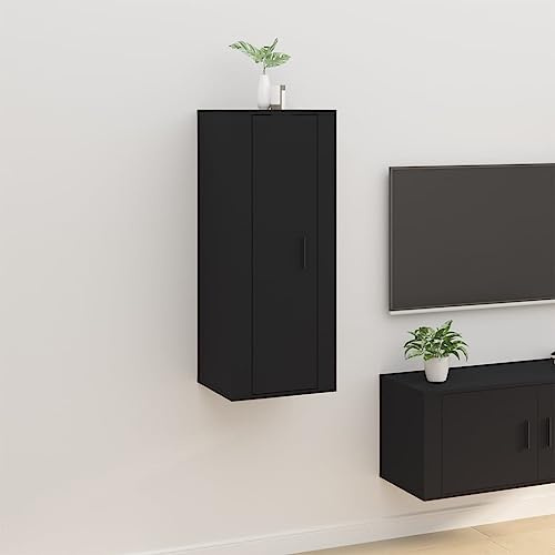 WSJHUHK Möbler, underhållningscentra och TV-stativ, väggmontering, TV-skåp, svart, 40 x 34,5 x 100 cm