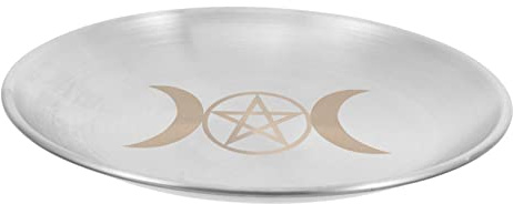 MUELODSIC Pentagrama Chapado Bandeja para Velas Diseño De Candelabro para Ceremonias De Tarot y Centro De Mesa Elegante