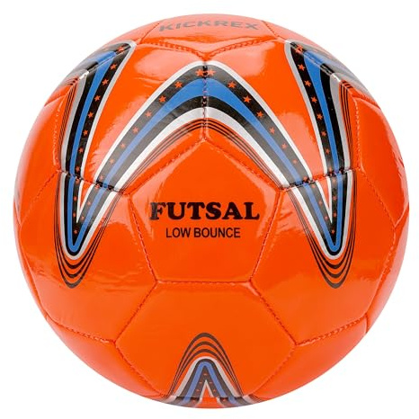 Pallone da calcio a 5 indoor Linkidea taglia 4 a basso rimbalzo (arancione e blu)