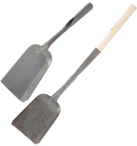 Pala de Carbón Multifuncional de Hierro y Madera, 2 Piezas