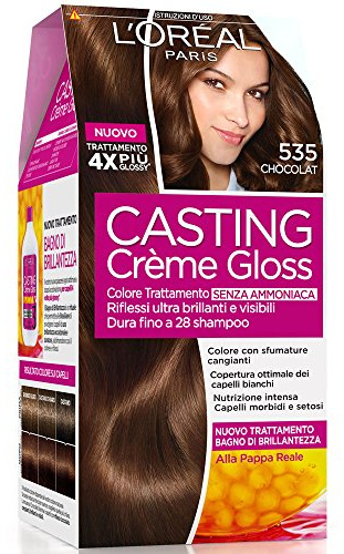 L'Oréal Paris Colorazione Capelli Casting Crème Gloss, Tinta Colore Trattamento senza Ammoniaca per una Fragranza Piacevole, 535 Chocolat