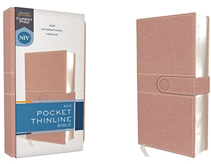 NIV, Pocket Thinline Bible, Leathersoft, Pink, Snap Closure, Red Letter, Comfort Print
