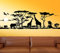 Wandora G012 Afrika Savanne Giraffe Elefant Steppe Wandaufkleber Wandsticker schwarz (BxH) 150 x 46 cm