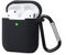 KOKOKA Custodia in Silicone da Appendere Compatiblile con AirPods 2 & 1, Custodia Protettiva per AirPods, Airpods Case Cover LED Anteriore Visibile Moschettone Portachiavi, Nero