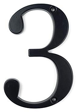 HASWARE Número de casa signo 4 pulgadas (10 cm) puerta moderna números placa señalización dirección dirección dirección dígitos aleación de zinc (negro, 3)