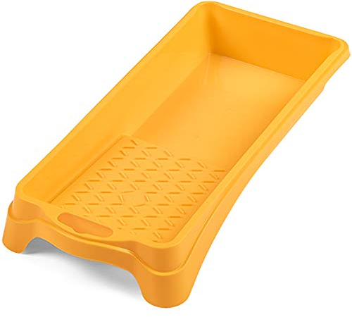 HARDY WORKING TOOLS 1x Bañera de pintura, ancho bandeja 12cm, Eslora 25cm, bandejas de pintura, accesorios de pintura ligeros, plástico, amarillo