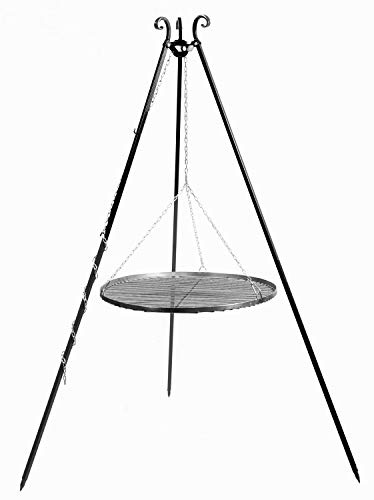 Schwenkgrill H 180 cm mit Grillrost Ø 70 cm aus Rohstahl Dreibein Grill Tripod Grillständer CookKing