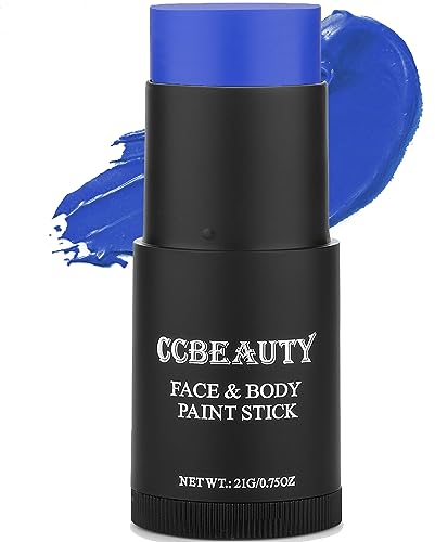 CCbeauty Bodypainting Farben Blau Creamy Blendable Stick Ölbasierte ungiftige Face Paint Schminkstifte für Gesicht & Körper Halloween Körperkunst Party Schminke