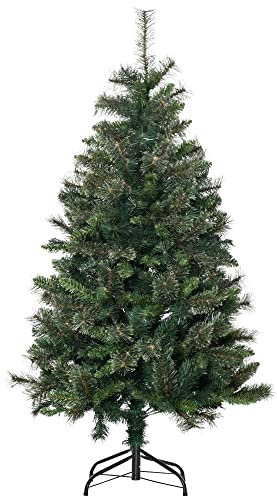 HOMCOM Sapin Arbre de Noël Artificiel 150 cm 665 Branches + Support Pied Vert