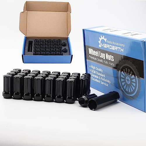 32 Stück 9/16-18 schwarze Radmuttern mit geschlossenem Ende mit 1 Spline Tuner, kompatibel mit Dodge 2005–2011, Dakota 2004–2009, Durango 2002–2013, Ram 1500, 2500, 3500, 2006–2009, Chrysler Aspen