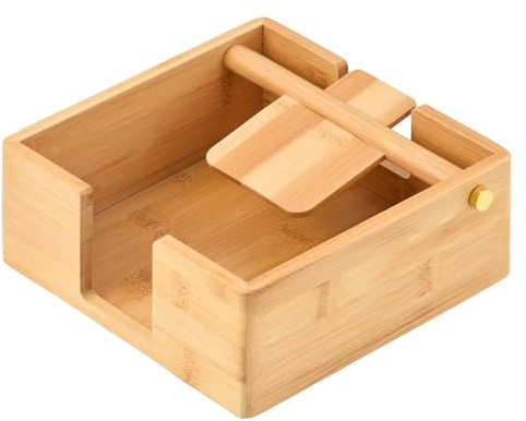 Natural Bamboo Napkin Holder for Table, Napkin Dispenser, Decorative Beverage Napkin Holder for Kitchen, Home,Bar (Natural)