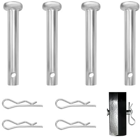 Gments Pasadores de horquilla de un solo agujero de 7 mm x 55 mm, cabeza plana, pasador de bisagra de acero inoxidable 304 con cierre de enganche R, pasadores de localización cilíndricos para sistemas