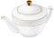 Wilmax - Teekanne mit Goldmuster - 900ml - Kaffeekanne aus Porzellan - Hochwertiges Teeservice - Ideal als Geschenk - Weiß - Für Kaffee, Tee - Ergonomisch