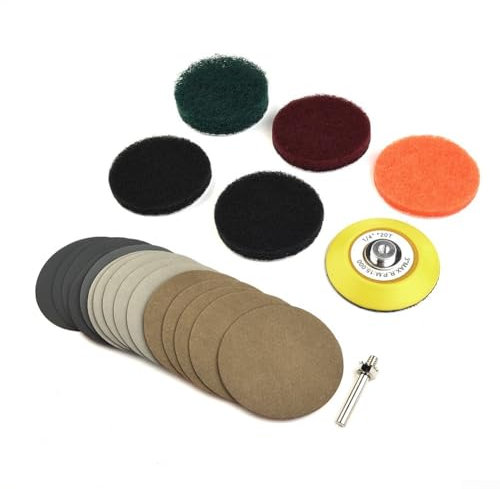 Auto Scheinwerfer Polierset 21pcs Restaurierungsset für Bohrmaschine, inklusive Scheuerschwämme und Schleifpapier