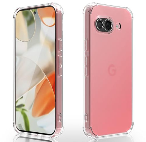 Osophter for Google Pixel 9A Case: Clear Transparent Reinforced Corners TPU Shock-Absorption Flexible Cell Phone Cover for Google Pixel 9A(clear)
