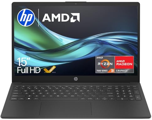 HP 15.6 Laptop | AMD Ryzen 3 7320U Processor | 8 GB RAM | 256 GB SSD | AMD Radeon Graphics | FHD Display | Up to 11hrs 15 mins battery | Windows 11 | Dual Speakers | Jet Black | 15-fc0045sa