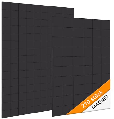 210 magnetiska plattor självhäftande, självhäftande magneter, magneter att limma, magnet självhäftande för pyssel, whiteboards, kylskåp, affischer, foton