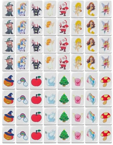 Vmiorzq Juego de Mahjong | Juego Portátil para Viaje,1 de Fichas Familiar para Niños, Niñas y Adultos para Hogar, Viaje o Picnic