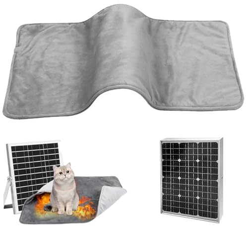 Tappetino riscaldante per animali domestici con pannello solare 12V Tappetino riscaldato morbido e caldo per animali domestici IPX7 Coperta riscaldata portatile impermeabile per cani Gatti all'aperto