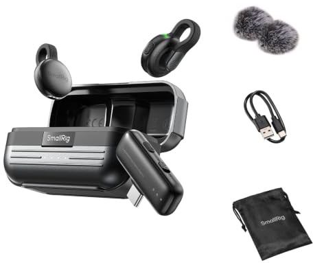 SMALLRIG Microfono Wireless S70-C2 con Adattatore USB-C per Telefoni/ Tablet, Microfono Invisibile e Leggero per il Vogging, Registrazione di Alta Qualità a 48 kHz/24 bit, Riduzione del Rumore - 5717