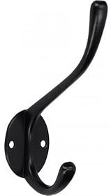 SIRO Kleiderhaken Andernach, Schlicht, Druckguss schwarz matt pulverbeschichtet, 120 mm x 85 mm x 33 mm, LA 24 mm, 1136/PB12