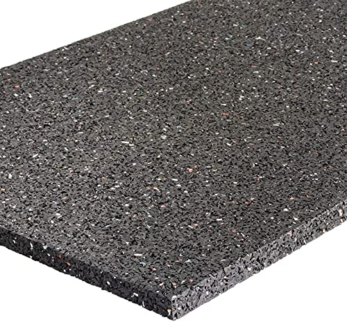 ANRO Tapis de protection de bâtiment, anti-vibration, anti-chute, en caoutchouc, noir, tapis de terrasse, 600 x 400 x 15 mm